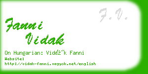 fanni vidak business card